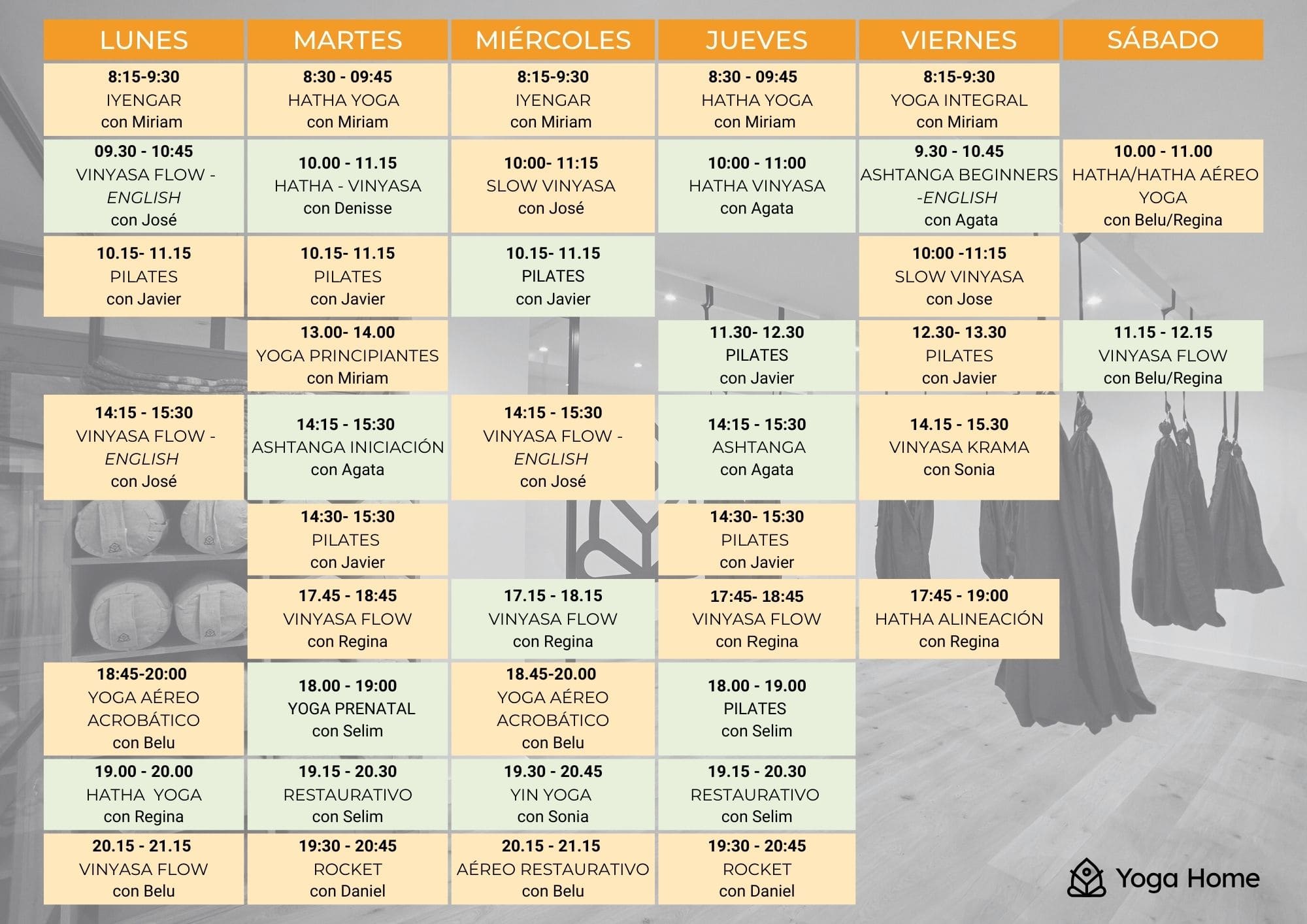 Horario Clases de Yoga