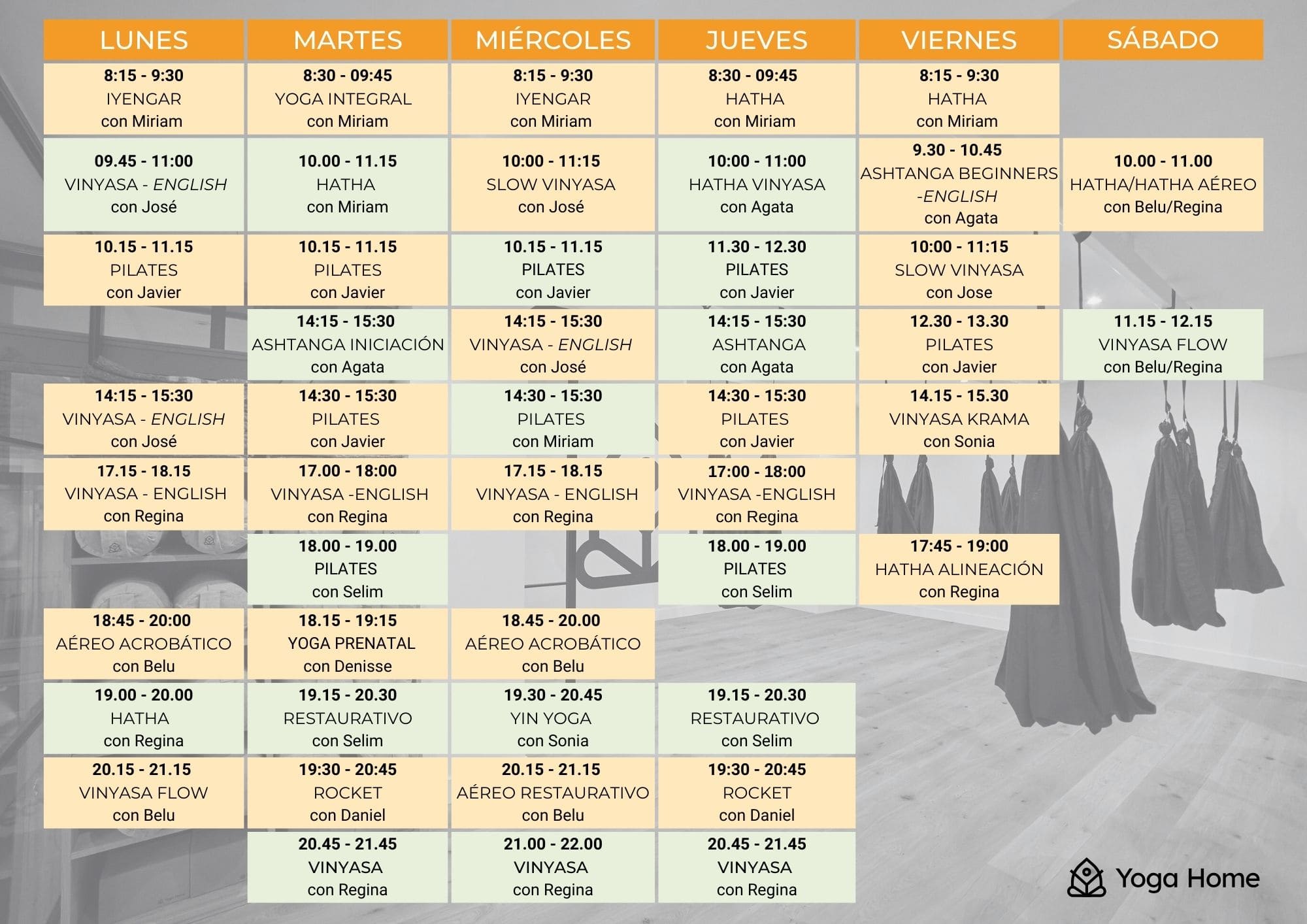 Horarios Clases de Yoga en Madrid, Clases de Pilates en Madrid