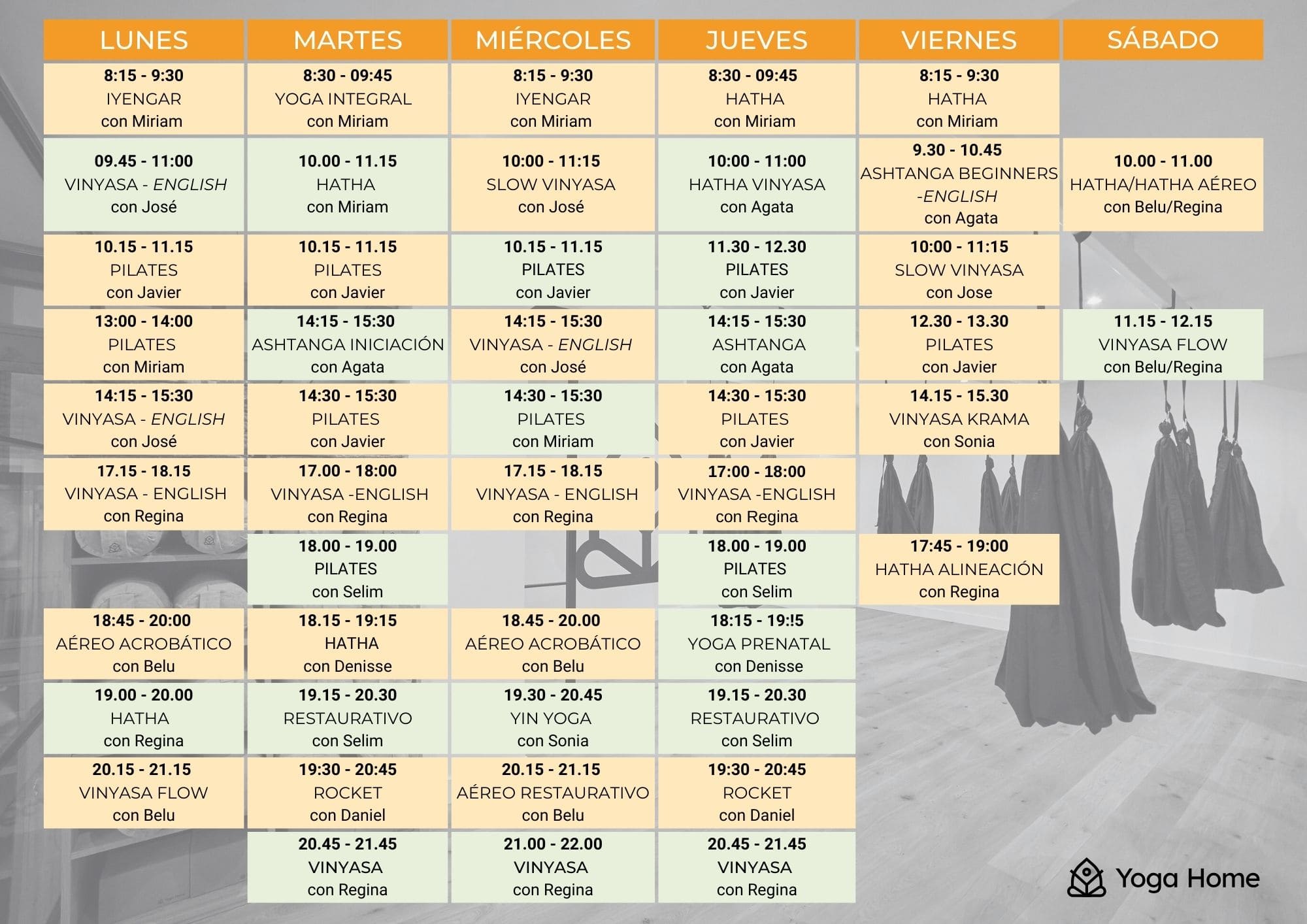 Horario Clases Yoga Madrid 